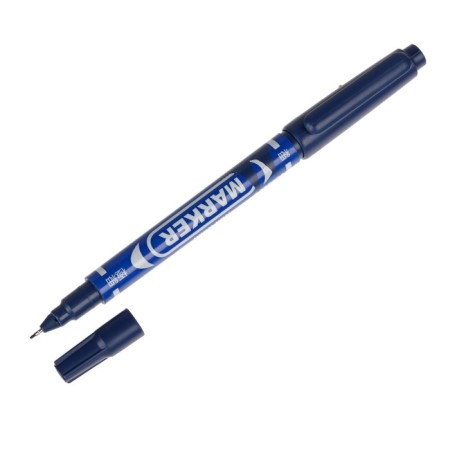 Permanent marker, double -sided, round, 2 mm/0.7 mm, blue-2