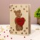 Wooden postcard "Bear holds the heart" handmade, light, 12x8 cm