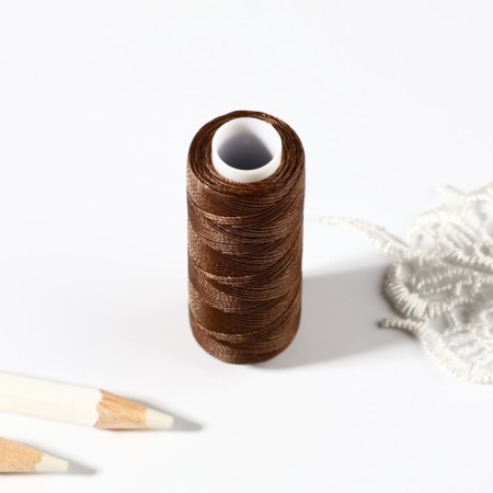 The threads are waxed, round, 300d/3, 0.35 mm, 60 ± 2 m, brown color-3