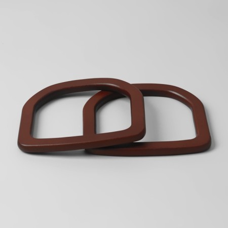 Handles for the bag wooden, 12 × 12.9 cm, 2 pcs, brown color-1