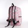 School backpack from textiles on lightning, 3 pockets, pencil case, pink color