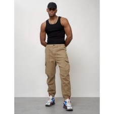 Cargo jeans men, size 56, beige color