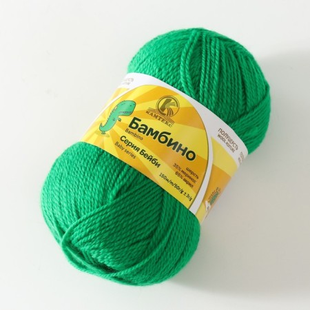Bambino yarn 35% Merinos wool, 65% acrylic 150m/50g (044 grass)-2