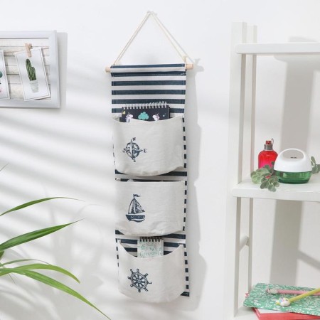 ORGANIZER OF SUBSTANCE with pockets "Sea Battle", 3 pockets, 55 × 20 cm, blue color-1