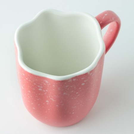 Ceramic uneven edge "Pink", 350 ml, pink color-5