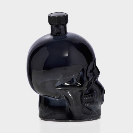 Glass bottle "Skull", 0.77 L, Black color