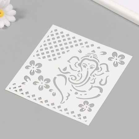 Plastic stencil "Elephant" 15x15 cm-1