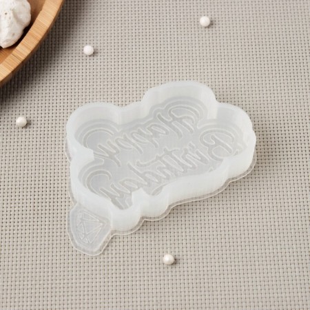 Silicone Mold "Happy Birthday", the color is transparent-2