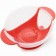 Feeding set: a bowl on the suction cup 340 ml., With a lid, a thermal engine, red-beige color