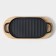 Grill pan, 37 × 16.5 cm, with handles, on a wooden stand