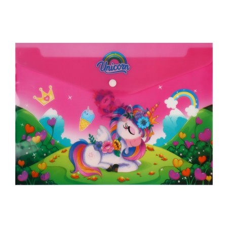 Folder-convert on the button, A4, 180 μm, "unicorn", mix-4