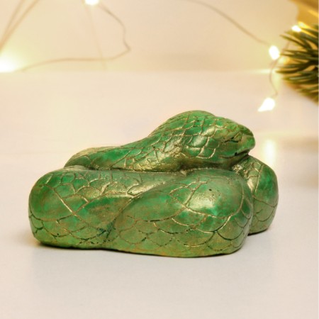 Figure "Snake" Green with gilding, 4x4x2cm-2