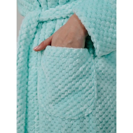 Women's bathrobe with a hood, size 52, menthol color-5