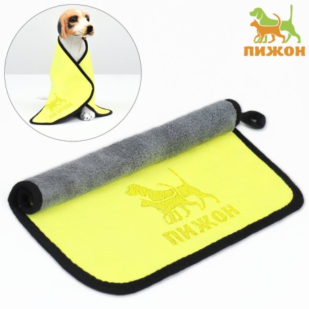 An animal towel is supervoting, medium, 30 x 60 cm, yellow