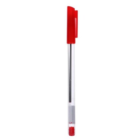 Ballic handle 0.7 mm, red rod, transparent body with a red cap-1