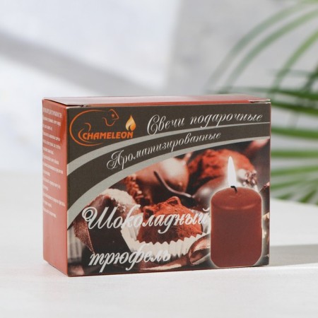 A set of candles-stolbiks 2 pcs, 4x6 cm, chocolate truffle-6