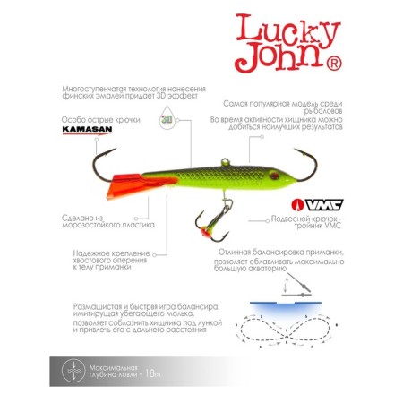 Balancir Lucky John Classic 9 + tee, 9 cm, color 31rt blister-7