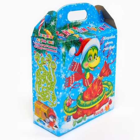 Gift box New Year's snake with a gift of 21 (25.5) x 19.2 x 8 cm-1