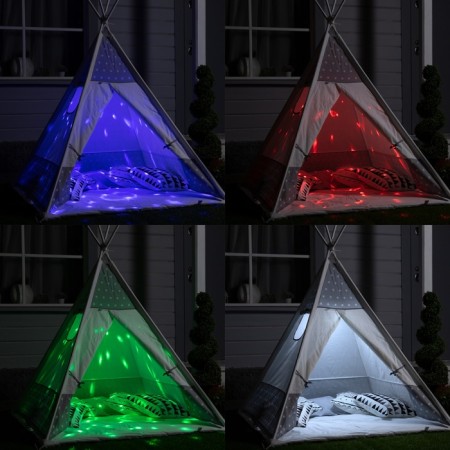 Garden lamp on the solar battery "Discoshar", 13 × 6 × 13 cm, 6 LED, remote control, glow RGBW-1