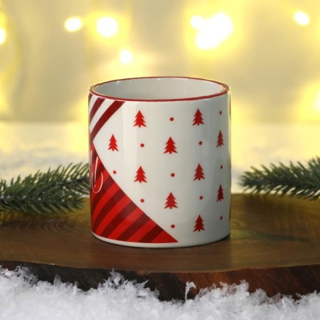 Ceramic mug "Happy New Year!" red, 450 ml, white color-1