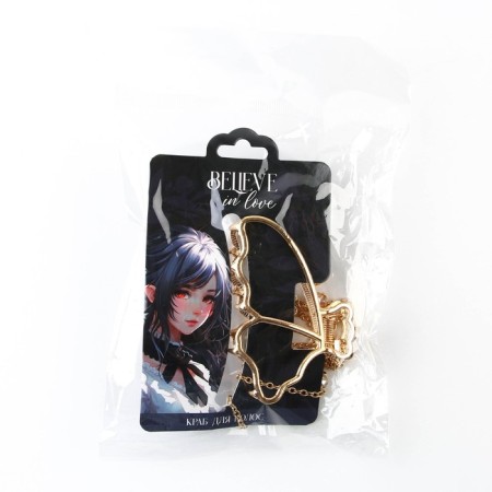 Hair crab with a chain Believ in Love, 14 x 6 x 3 cm-8