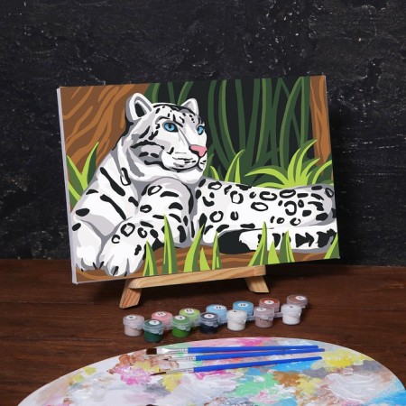 Picture on numbers on a canvas with a sniper "Snow Bars" 20x30 cm-1