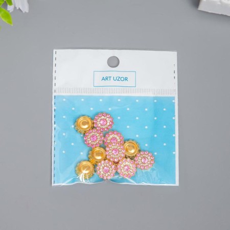 Decor for creativity Plastic "Flower-sun lilac" set 12 pcs 1.4x1.4 cm, mix-4