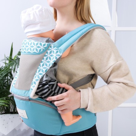 Backpack-Kenguru/hipvis "abstraction", blue/turquoise color