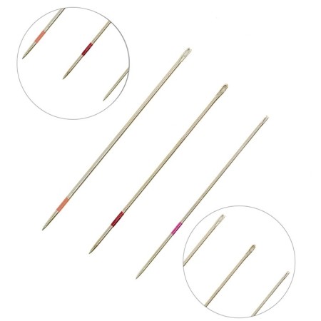Manual needles with a colored strip for even stitches, No. 7-9, 9 pcs