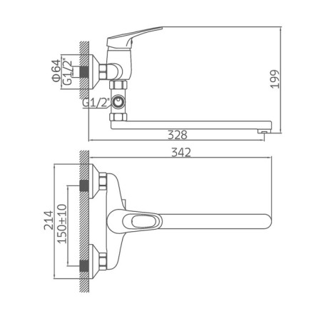 Accoona A7050 bath mixer, single -leaf, brass, chrome-7