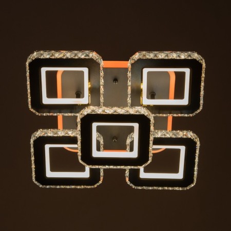 Luer with PDU "Mia" 5XLED 150W 3000-6000K RGB black 38x38x14cm-8