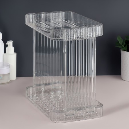 Organizer for storage "Cristal", two -level, 2 sects, 28 × 15 × 26 cm, the color is transparent-2