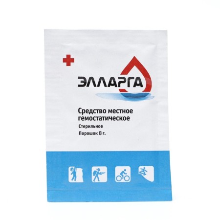Local hemostatic "Ellarga", powder, sterile, 8 g.