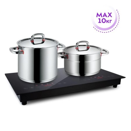 Induction tile KitFort KT-124, 1700 watts, 2 burners, timer, sensor, black-1