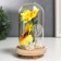 Souvenir textiles, wood, glass "Sunflower in a flask" 14.5x8.5x8.5 cm