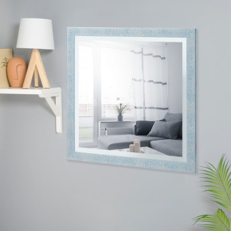Highlight mirror, in a baguette, turquoise, wall, 60x60 cm