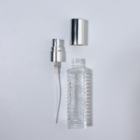 Perfume bottle "Transparent pattern", with a spray, 15 ml, silver color-10