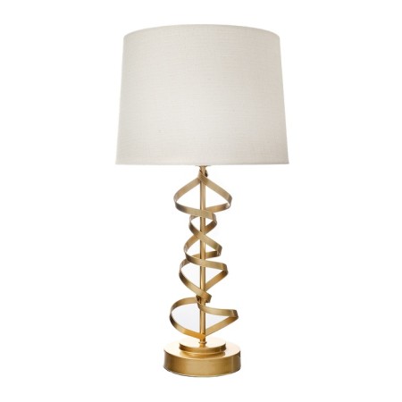 Board lamp with lampshade Risalux "Malawi", E27, 40 W, gold, figure base, 28 × 28 × 54 cm-7