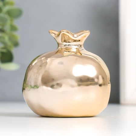 Souvenir Ceramics "Grenade with grains" gold 7x6.5x6.5 cm-1
