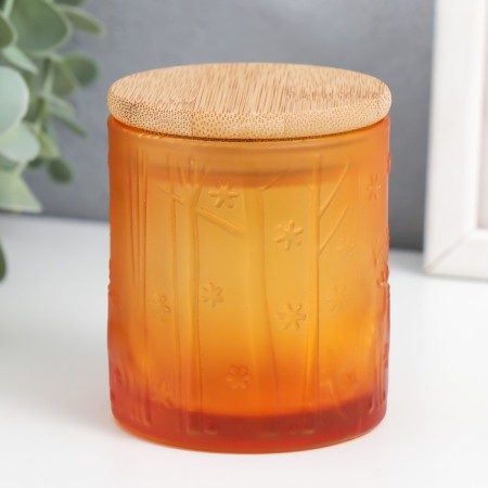 Bank for candles glass with a deer lid in the forest 8.7x7.2x7.2 cm-1