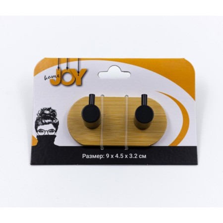 The hook is wall -mounted Joy Home, double, on a bamboo base-1