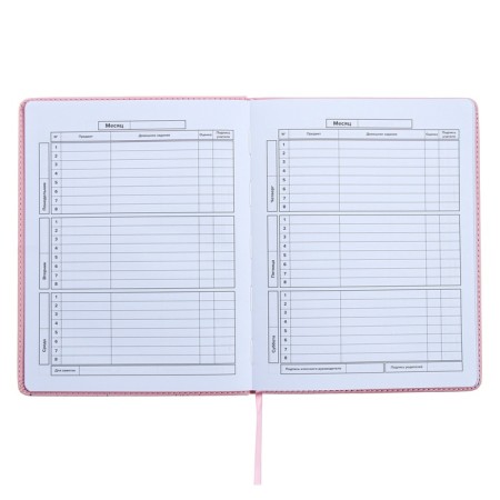 Universal Diary Grade 1-11, 48 sheets "Pink sneakers", solid cover of artificial leather, pancake embossing, rhinestones, embossing foil, block offset-9