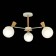 Ceiling EVOLUCE lamp. Sle220702-03. Catania. 3x40 watts, E14, 55x55x35 cm, white color, light wood