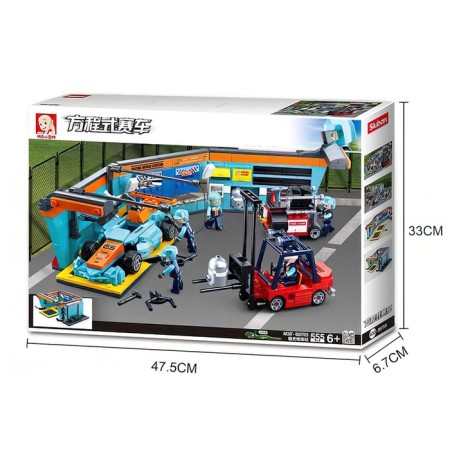 Constructor Racing machine "Service Boxing" Sluban Autogan, 555 parts, 6+-4