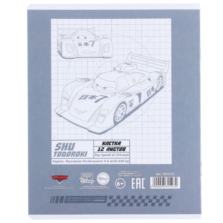 Notebook in a cage 12 sheets, 5 types of mix, cover coated cardboard, cars-7