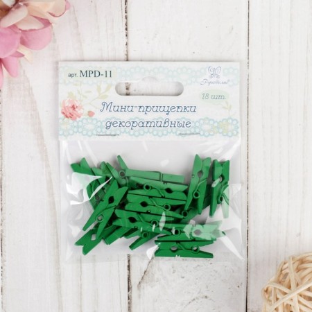 Set of decorative mini-trumpers "needlework" 18 pcs, green-2
