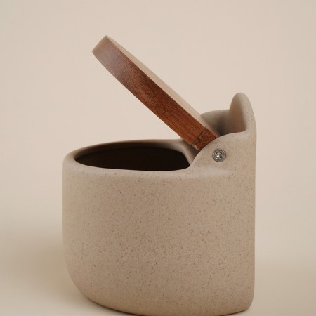 Bank for storing bulk products SL Home "Stun Forest", 350 ml, 7.5 × 16 cm, ceramic, white color-4