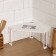 Corner stand “Loft”, 26.3 × 26.3 × 17.1 cm, on plastic legs, white color
