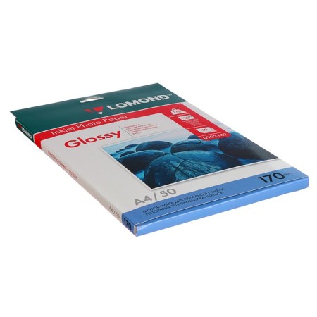 Photo paper for jet printing A4, 50 sheets of Lomond, 170 g/m2, one -sided, glossy-1