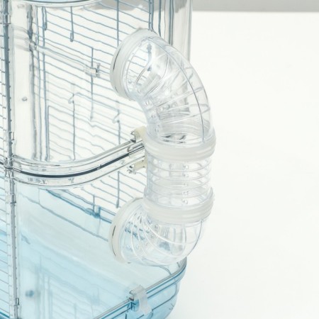A cage for rodents with a tunnel and filling, 32 x 31 x 39 cm, blue-5